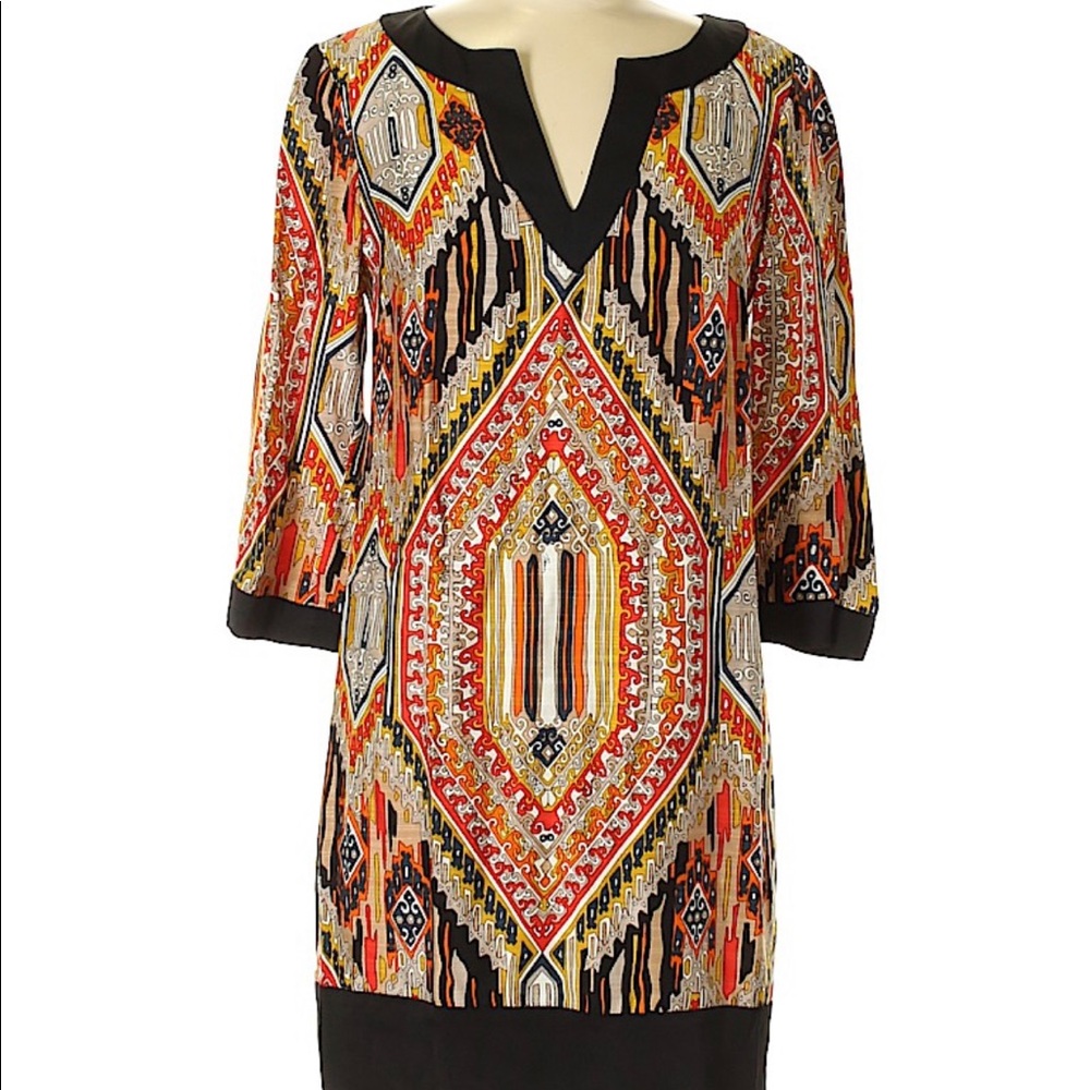 Trina Turk Multicolor Geometric Print Shift Dress Size 6